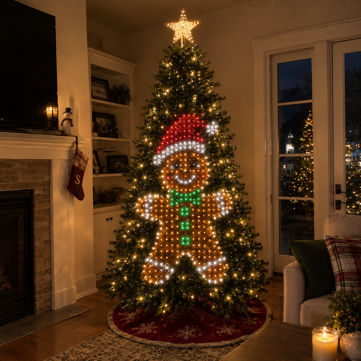 Hollytree lights in Kane R.'s home